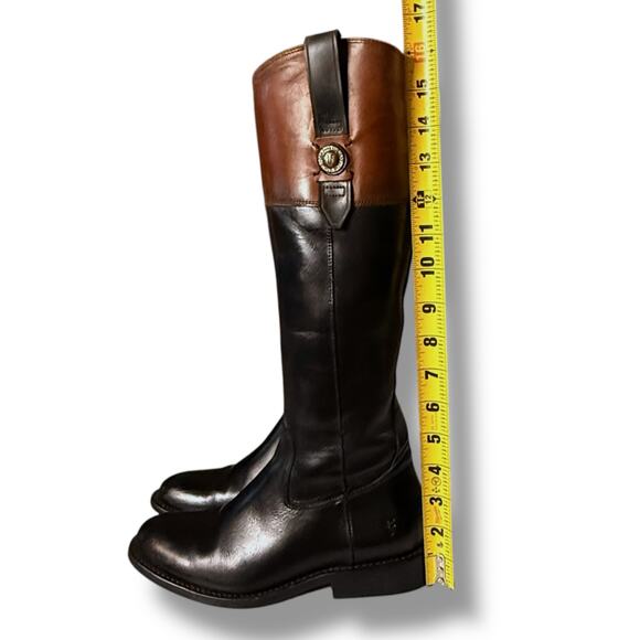 Frye Jayden Boots Womens Black Brown Leather Button StrapTall Size 6 - Picture 10 of 11